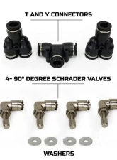 Up Down Air Jeep JK Tire Inflator System 4 Tire For 18-20 Jeep Wrangler 2/4 Door W/Engine Mount With Box, Fittings, Hoses and Storage Bag Black                                     - 218-1819 - Image 6