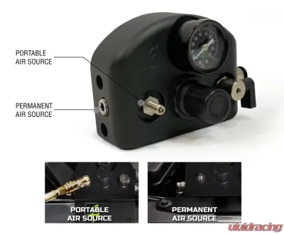 Up Down Air Jeep JK Tire Inflator System 4 Tire For 18-20 Jeep Wrangler 2/4 Door W/Engine Mount With Box, Fittings, Hoses and Storage Bag Black - 218-1819