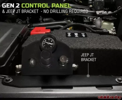 Up Down Air Gladiator Tire Inflator System 4 Tire For 19-20 Jeep Gladiator W/Engine Mount With Box, Fittings, Hoses and Storage Bag Black - 228-1819