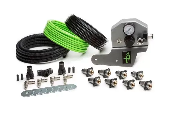 Up Down Air Jeep JK Tire Inflator System 4 Tire For 07-18 Wrangler JK 2/4 Door W/Engine Mount With Box, Fittings, Hoses and Storage Bag Black - 269-0717