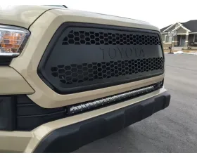 Cali Raised LED Lower Bumper Flush Mounts 32-Inch Combo Amber Single Row LED Bar Wiring Harness Toyota Tacoma 2016-2021