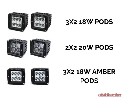 Cali Raised LED Fog Mounts 18W Spot 3x2 Pods Adapters Toyota Tacoma 2016-2021 - CR2531