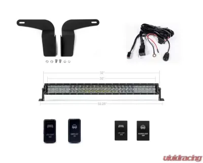 Cali Raised LED Lower Bumper Flush Mounts 32-Inch Combo LED Bar Wiring Harness Toyota Tacoma 2005-2015 - CR2454