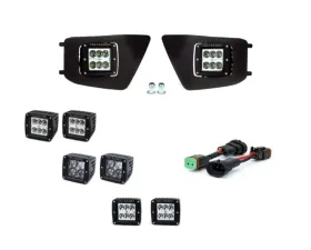 Cali Raised LED Fog Mounts 18W Spot 3x2 Amber Pods Adapters Toyota Tacoma 2012-2015