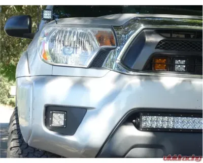 Cali Raised LED Fog Mounts 18W Spot 3x2 Amber Pods Adapters Toyota Tacoma 2012-2015 - CR2458