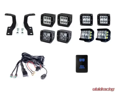 Cali Raised LED Ditch Mount 18W 3x2 LED Pods Wiring Harness Toyota 4Runner 2010-2021 - CR2494