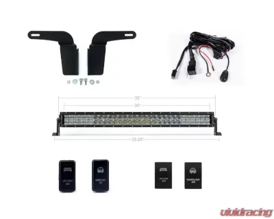 Cali Raised LED Lower Bumper Hidden Mounts 32-Inch Combo LED Bar Wiring Harness Toyota 4Runner 03-09 - CR2512