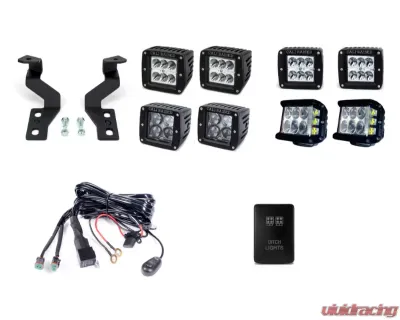 Cali Raised LED Ditch Mount 27W Side Projecting Pods Wiring Harness Toyota 4Runner 2014-2021 - CR2547