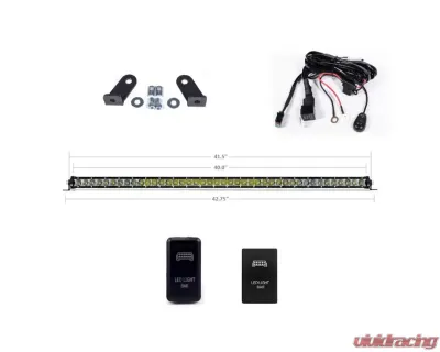 Cali Raised LED 40-Inch Cut Out Prinsu Roof Rack Mounts 42-Inch Combo Amber Single Row LED Bar Wiring Harness - CR2675