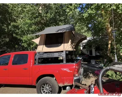 Cali Raised LED Mid Height Overland Bed Rack Long Bed Toyota Tacoma 2005+ - CR3693