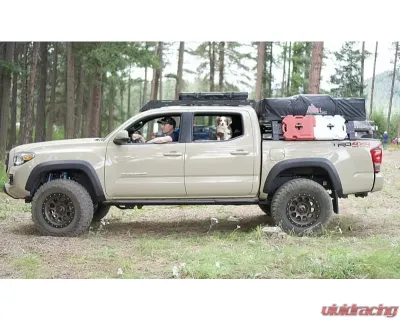 Cali Raised LED Mid Height Overland Bed Rack Long Bed Toyota Tacoma 2005+ - CR3693