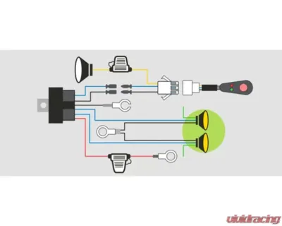 Ironman 4x4 Driving Light Wiring Loom - Suits Set of Two 2 Lights with Daytime Running Lights - IWHL003