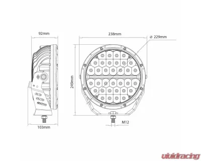 Ironman 4x4 Meteor 102W 9" LED with Daytime Running Light - Driving Light - ILED9MK