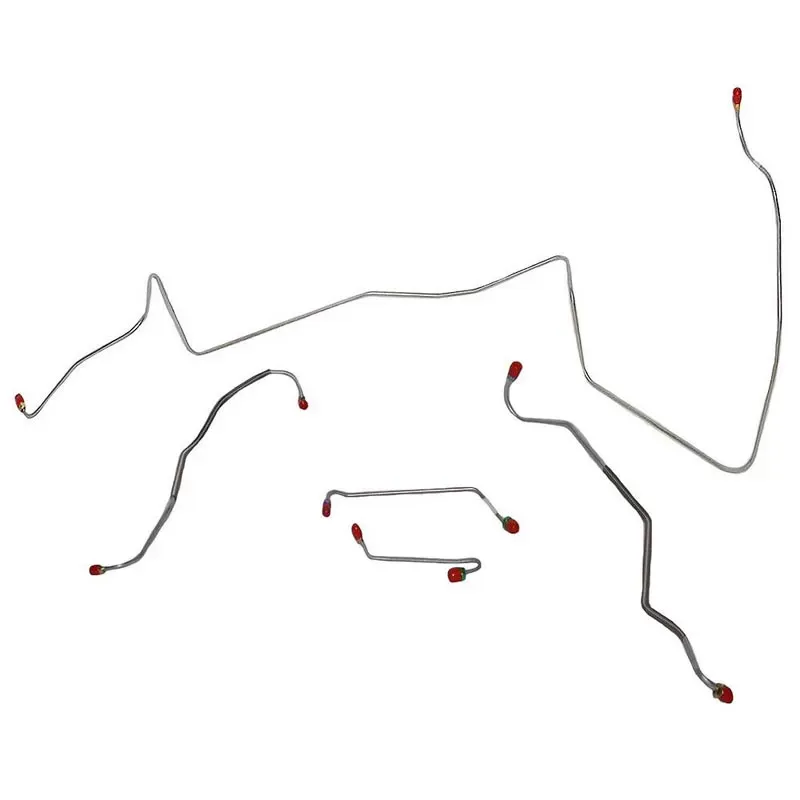 Fine Lines Front Brake Line Kit For 67 Pontiac Lemans w/ Power Disc Non-Ram Air or HO Engine 7/16 Inch Port in Metering Valve Stainless - AKT6704SS