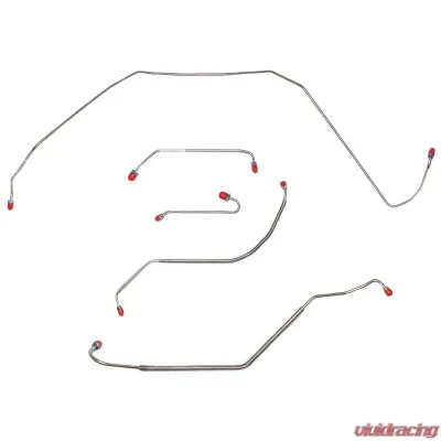 Fine Lines Front Brake Line Kit For 67 Buick Skylark GS w/ Power Disc 3/8 Inch Port in Metering Valve Steel - AKT6723OM