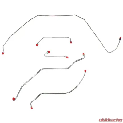 Fine Lines Front Brake Line Kit For 67 Buick Skylark GS w/ Power Disc 7/16 Inch Port in Metering Valve Steel - AKT6724OM