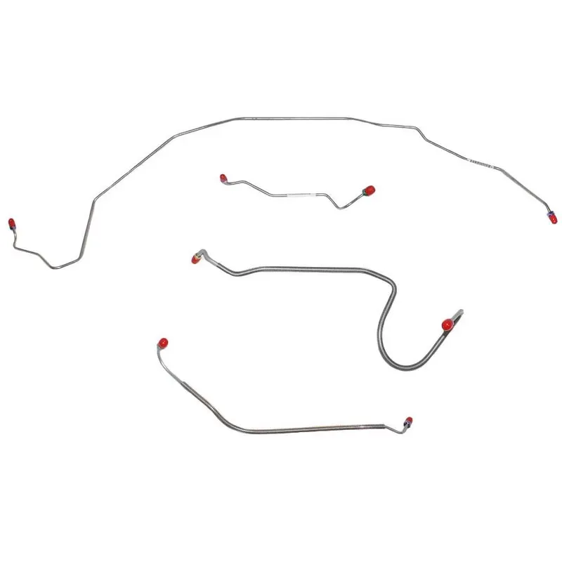 Fine Lines Front Brake Line Kit For 68-72 GM A-Body Pontiac Oldsmobile Buick w/ Manual Drum Stainless - AKT6901SS