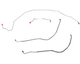 Fine Lines Front Brake Line Kit For 68-72 Pontiac Lemans GTO/Oldsmobile Cutlass 442/Buick Skylark GS w/ Power Drum Brakes 4 Piece Front Brake Line Steel