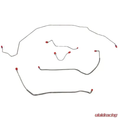 Fine Lines Front Brake Line Kit For 68-69 Buick Skylark GS/Oldsmobile Cutlass 442/Pontiac Lemans GTO w/ Power Disc Brakes 5 Piece Set Stainless - AKT6903SS