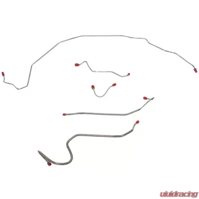 Fine Lines Front Brake Line Kit For 68-69 Buick Skylark GS/Oldsmobile Cutlass 442/Pontiac Lemans GTO w/ Manual Disc Brakes 5 Piece Set Steel - AKT6904OM