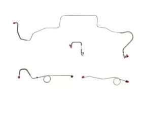Fine Lines Complete Brake Line & Hose Kit For 68-69 Mopar B-Body Non-Hemi Power Disc Brakes Left Ported Master Cylinder Right Front to Fender Then Rises 4.5 Inch Above Bell Housing Then Routes Under Frame Rail DANA Axle Stainless