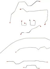 Fine Lines Complete Brake Line Kit For 95-01 Jeep Cherokee Non ABS Complete Steel                                     - CBK0002OM - Image 2