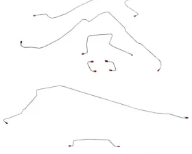 Fine Lines Complete Brake Line Kit For 97-06 Jeep Wrangler TJ w/o ABS Dana 35 Rear Drum Complete Steel