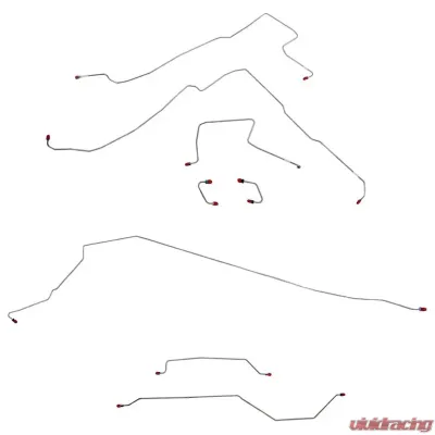Fine Lines Complete Brake Line Kit For 97-06 Jeep Wrangler TJ w/o ABS Dana 35 Rear Drum Complete Steel - CBK0007OM