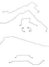 Fine Lines Complete Brake Line Kit For 97-06 Jeep Wrangler TJ w/o ABS Dana 35 Rear Drum Complete Stainless                                     - CBK0007SS - Image 2