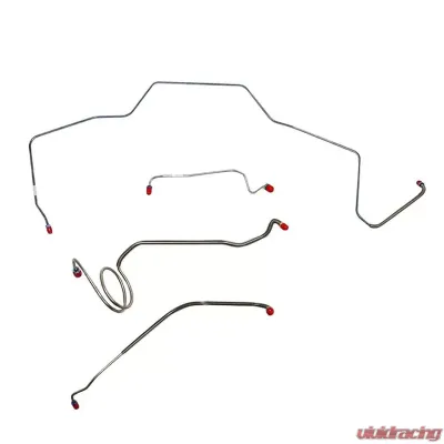 Fine Lines Front Brake Line Kit For 68 Chevrolet Malibu Chevelle El Camino Except Super Sport w/ Standard Drum Brakes Front 4 Piece Set Steel - CKT6801OM