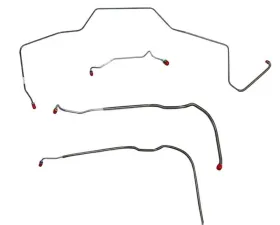 Fine Lines Front Brake Line Kit For 68 Chevrolet Malibu Chevelle El Camino Except Super Sport w/ Power Drum Brakes Front 4 Piece Set Steel