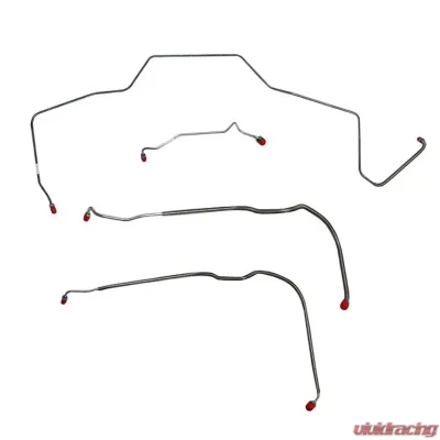 Fine Lines Front Brake Line Kit For 68 Chevrolet Malibu Chevelle El Camino Except Super Sport w/ Power Drum Brakes Front 4 Piece Set Stainless - CKT6802SS