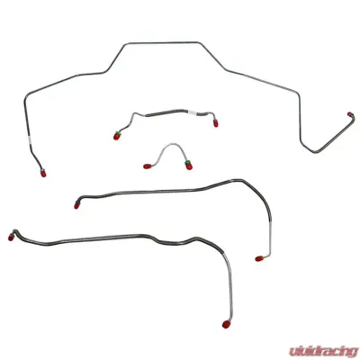 Fine Lines Front Brake Line Kit For 68 Chevrolet Malibu Chevelle El Camino Except Super Sport w/ Power Disc Brakes Front 5 Piece Set Stainless - CKT6803SS