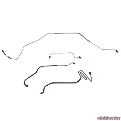 Fine Lines Front Brake Line Kit For 68 Chevrolet Malibu SS Chevelle SS El Camino SS Super Sport Only w/ Standard Drum Brakes Front 4 Piece Set Steel - CKT6804OM