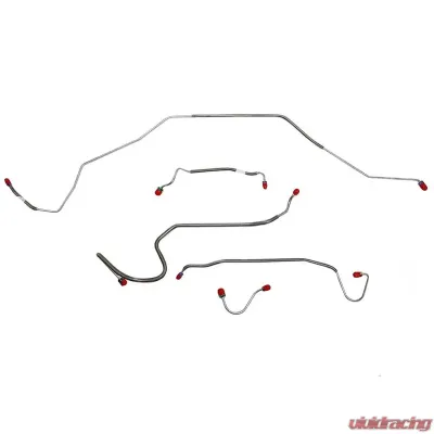 Fine Lines Front Brake Line Kit For 68 Chevrolet Malibu SS Chevelle SS El Camino SS Super Sport Only w/ Manual Disc brakes Front 5 Piece Brake Set Steel - CKT6807OM