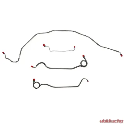 Fine Lines Front Brake Line Kit For 69-72 Chevrolet Chevelle Malibu El Camino w/ Standard Drum Brakes Front 4 Piece Brake Set Stainless - CKT6901SS