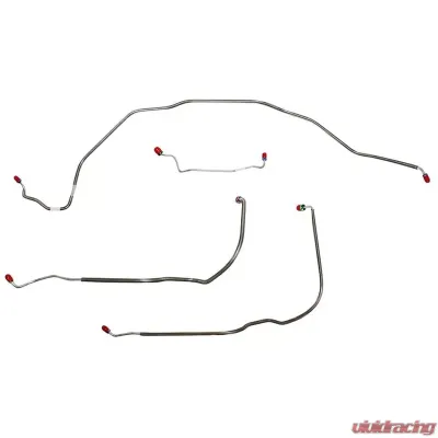 Fine Lines Front Brake Line Kit For 69-72 Chevrolet Chevelle Malibu El Camino w/ Power Drum Brakes Front 4 Piece Brake Set Steel - CKT6902OM