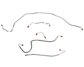 Fine Lines Front Brake Line Kit For 70 Chevrolet Chevelle Malibu El Camino w/ Manual Disc Brakes Front 5 Piece Brake Set Steel