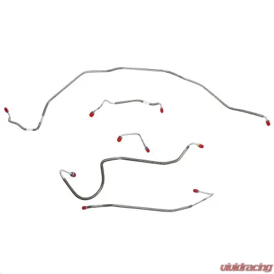 Fine Lines Front Brake Line Kit For 70 Chevrolet Chevelle Malibu El Camino w/ Manual Disc Brakes Front 5 Piece Brake Set Steel - CKT7004OM