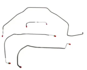 Fine Lines Front Brake Line Kit For 71-72 Chevrolet Chevelle Malibu El Camino w/ Power Disc Brakes Front 4 Piece Brake Set Steel