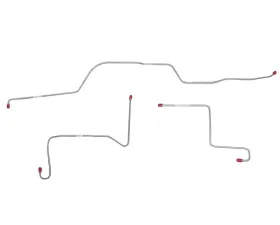Fine Lines Front Brake Line Kit For 66 Ford Fairlane w/ Power Drum Brakes Front 4 Piece Brake Set Steel
