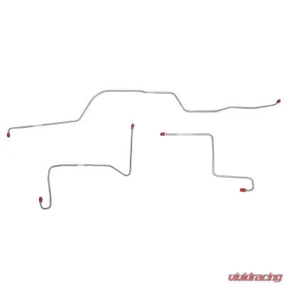 Fine Lines Front Brake Line Kit For 66 Ford Fairlane w/ Power Drum Brakes Front 4 Piece Brake Set Stainless - DKT6602SS