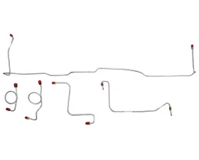 Fine Lines Front Brake Line Kit For 67 Ford Fairlane w/ Standard Drum Brakes Front 5 Piece Brake Set Steel