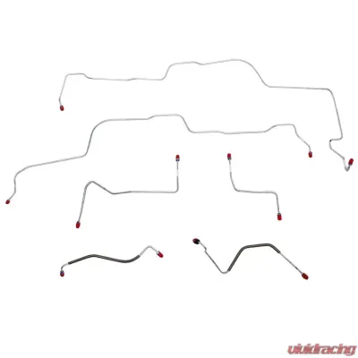 Fine Lines Front Brake Line Kit For 70-71 Ford Fairlane Torino w/ Power Disc Brakes 6 Piece Set Steel - DKT7001OM