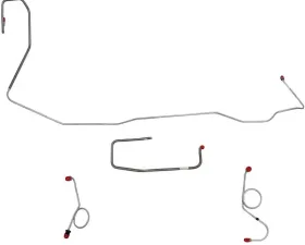 Fine Lines Front Brake Line Kit For 70-73 Mopar E-Body Non-Power Drum Right Front Routes Under Frame 4 Piece Steel