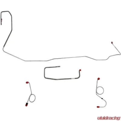 Fine Lines Front Brake Line Kit For 70-73 Mopar E-Body Non-Power Drum Right Front Routes Under Frame 4 Piece Steel - EKT7001OM
