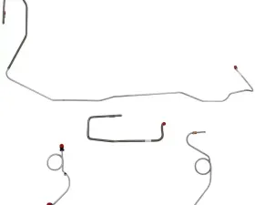 Fine Lines Front Brake Line Kit For 70-73 Mopar E-Body Power Drum Right Front Routes Under Frame 4 Piece Stainless