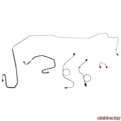 Fine Lines Front Brake Line Kit For 70-71 Mopar E-Body Power Disc w/o Hemi Right Front Routes Under Frame 5 Piece Stainless - EKT7004SS