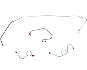 Fine Lines Front Brake Line Kit For 71-73 Mopar E-Body Dodge Power Drum Right Front Line Routed Over Frame Rail on Passenger Side 4 Piece Front Set Stainless