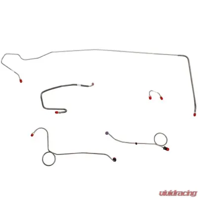 Fine Lines Front Brake Line Kit For 71 Mopar E-Body Hemi Power Disc 1 Piece Rear Line Right Front Line Routes Over Frame 5 Piece Set Steel - EKT7105OM